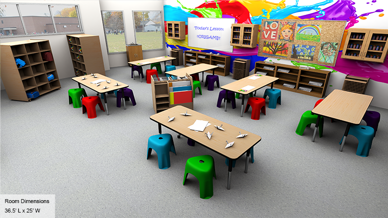 Elementary Art Room - Overall View